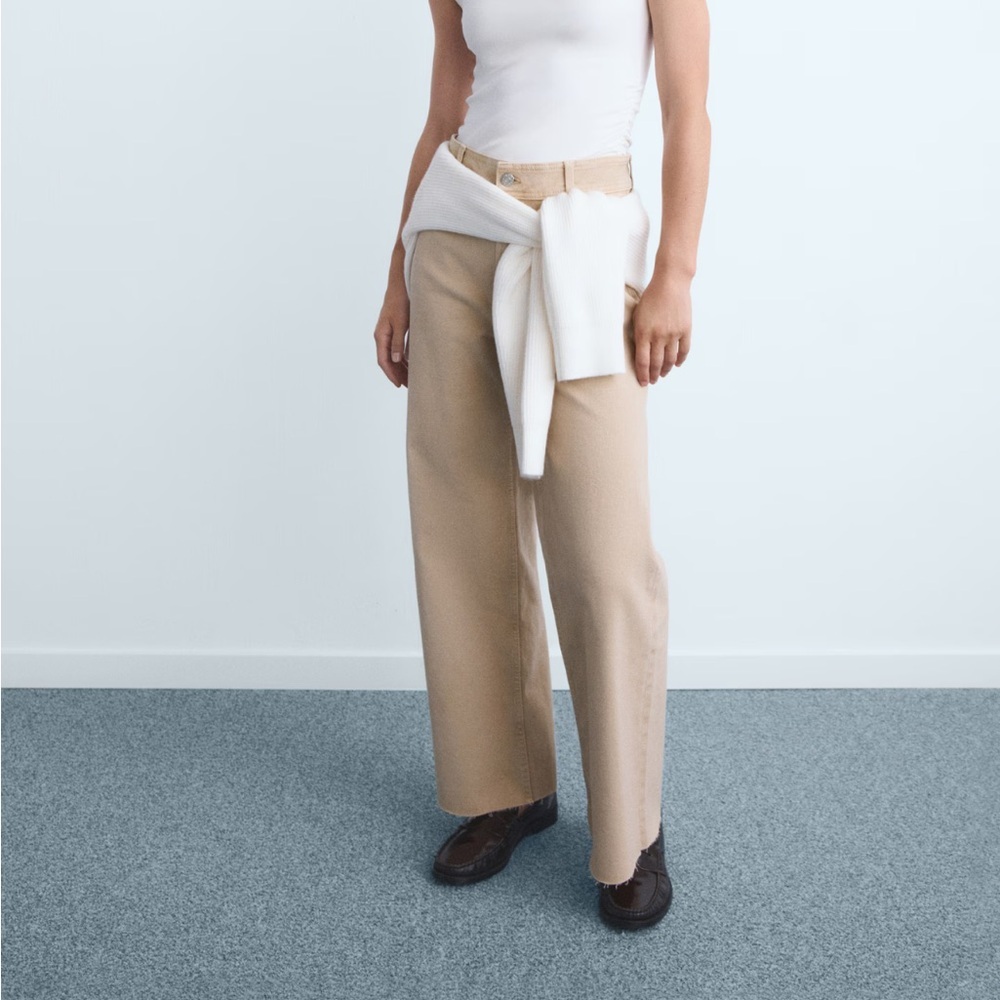 MNG jeans Culotte Catherine High wasited loose fit ankle length size US 10 - Picture 2 of 9